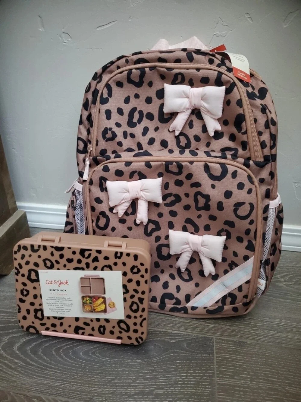 Cat & Jack Leopard Set - Backpack and Bento Box